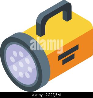 Hike flashlight icon. Isometric of Hike flashlight vector icon for web design isolated on white background Stock Vector