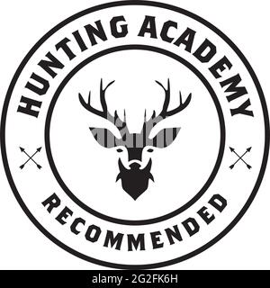 Deer hunting logo design vector template Stock Vector