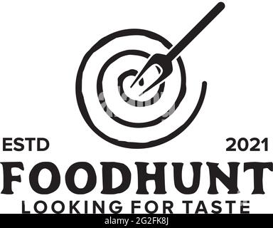 Food hunter logo design vector template Stock Vector