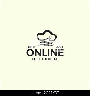 Online chef app logo design vector template Stock Vector