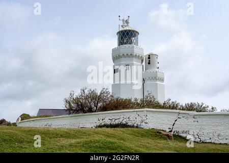 St Catherine's Lighthouse at St Catherine's Point on the southernmost point of the Isle of Wight in Hampshire UK Stock Photo