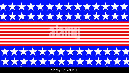 Composition of multiple rows of white american flag stars red stripes on blue background Stock Photo