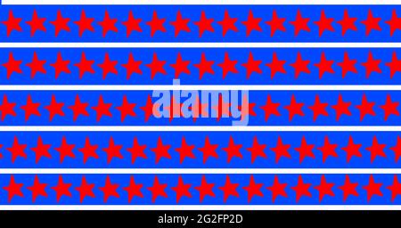 Composition of multiple rows american flag red stars and stripes on blue background Stock Photo