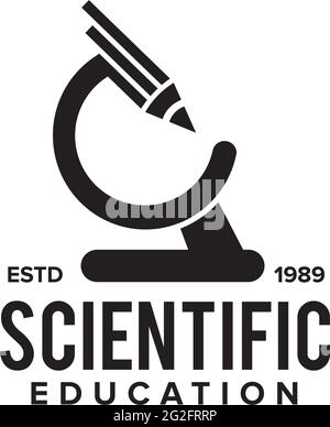 Scientist education logo design vector template Stock Vector