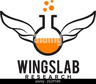 Wings lab logo design vector template Stock Vector