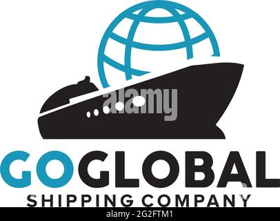 Shipping company logo design vector template Stock Vector