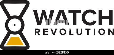 Sand Watch logo design vector template Stock Vector