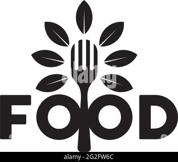Food text logo design vector template Stock Vector