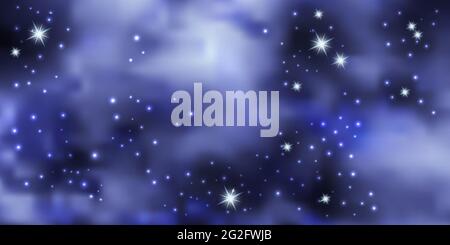 Starry night sky. Universe nebula. Outer space and milky way. Vector ...