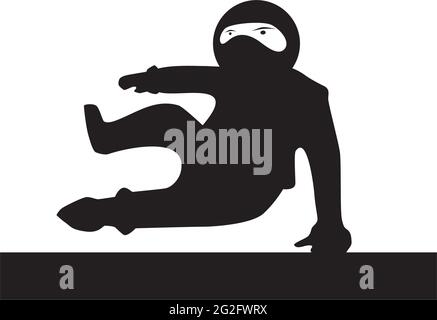 Black ninja icon logo design vector template Stock Vector