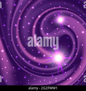 Abstract cosmos galaxy background. Cosmic space magic light, star glosing splash  dynamic spiral motion, shiny stars and sparkles. Vector illustration Stock Vector