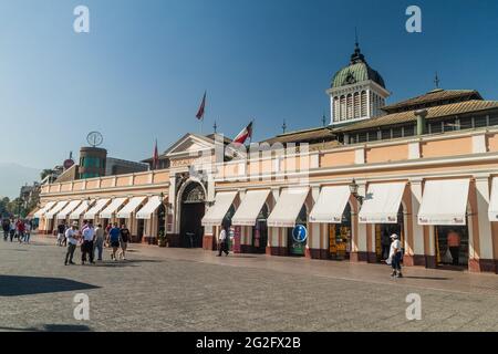 SANTIAGO, CHILE - MARCH 28, 2015: Building of Mercado Central market in the center of Santiago, Chile Stock Photo