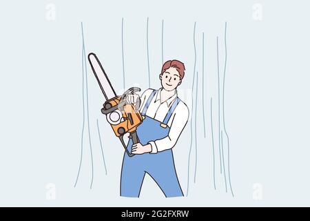 Illustration of a logger forester lumberjack carrying a log of wood ...