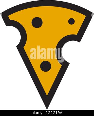 Cheese slice logo design vector template Stock Vector