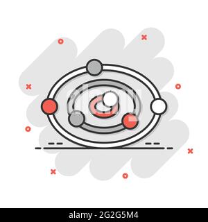 Antioxidant icon in comic style. Molecule cartoon vector illustration on white isolated background. Detox splash effect business concept. Stock Vector