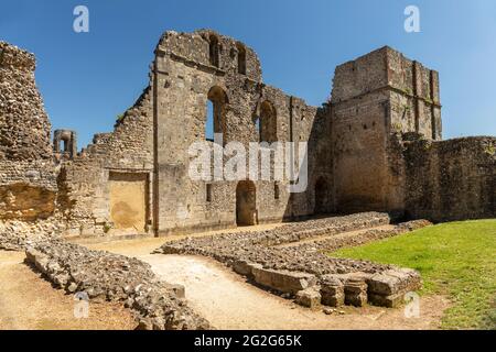 Historic ruins of Wolvesey Castle /  Old Bishops Palace in Winchester, Hampshire, England, UK Stock Photo