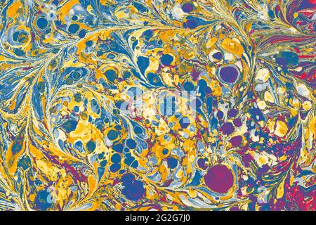 Abstract creative marble pattern texture. Traditional art of Ebr Stock Photo