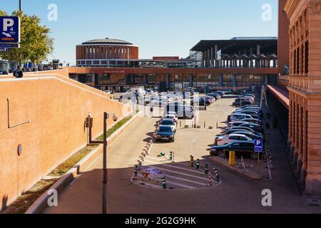 Atocha train station. Madrid Atocha, Estación de Madrid Atocha, also named Madrid Puerta de Atocha, is the largest railway station in Madrid. Madrid, Stock Photo