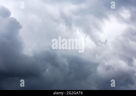 full frame summer storm clouds solid background Stock Photo