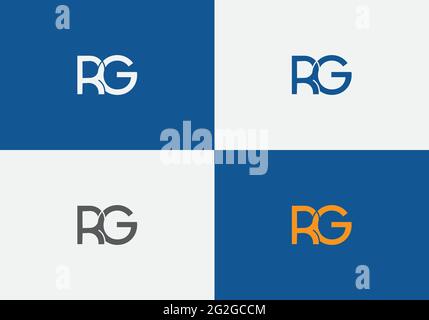 RG letter initial monogram logo design template | RG initial letter logo for multipurpose uses Stock Vector