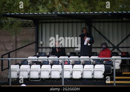 Flint, Wales. 26 September 2020. JD Cymru Premier match between Flint Town United and Barry Town United Stock Photo