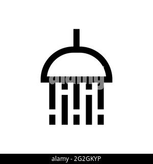 Outline icon Shower emblem for web. Vector illustration Stock Vector