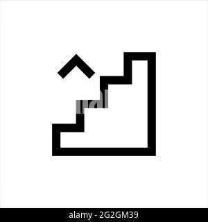Outline icon. Stairs emblem for web. Vector illustration Stock Vector