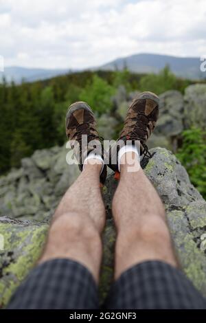 Hiking shoes with sales shorts