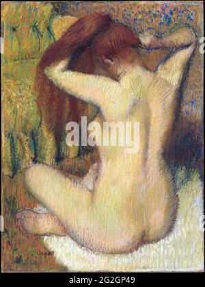Edgar Degas -  woman combing her hair 01 Stock Photo
