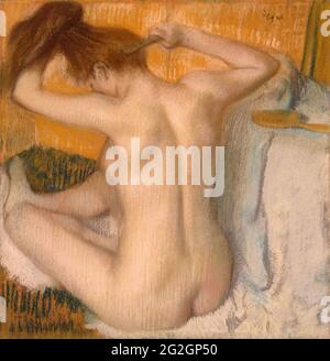 Edgar Degas -  Woman Combing Her Hair 02 Stock Photo