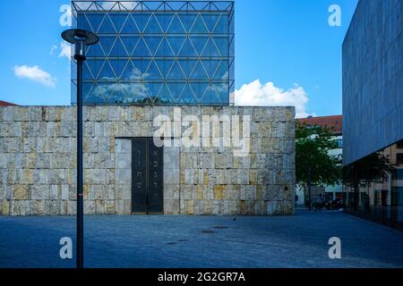 The main synagogue Ohel Jakob at St.-Jakobs-Platz in Munich beside the Jewish Museum Munich. Stock Photo