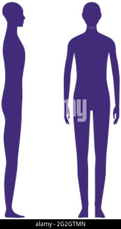 Front View Of A Neutral Gender Human Body Silhouette Stock
