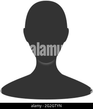 Gender neutral profile avatar. Front view of an anonymous person face ...