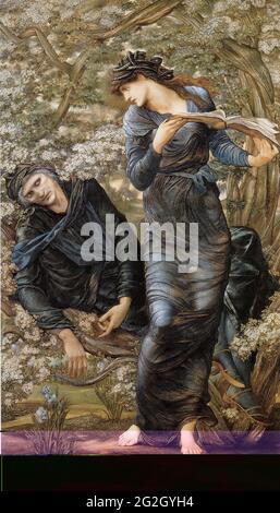 Edward Burne-Jones (1833-1898) -  Beguiling Merlin Merlin Vivien 1874 Stock Photo