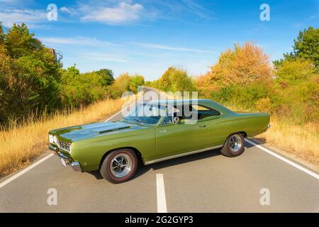 Plymouth Road Runner, built in 1968, muscle car, oldtimer, classic Stock Photo