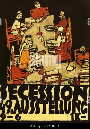 Egon schiele poster for the vienna secession hi-res stock