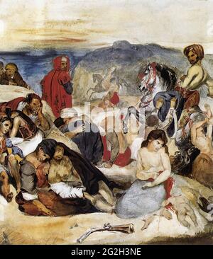 Eugène Delacroix -  Massacre Chios 18 Stock Photo