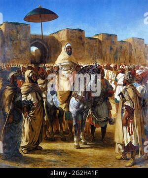 Eugène Delacroix -  Sultan Morocco Entourage 1845 Stock Photo