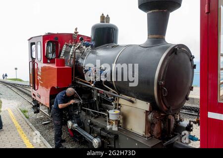 Steam locomotive Schafbergbahn, Wolfgangsee, Schafberg, Salzburger Land, Austria Stock Photo