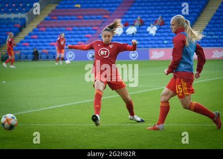 Cardiff, Wales. 27 October 2020. UEFA Women's Euro 2022 qualifying Group C match between Wales Women and Norway Women. Stock Photo