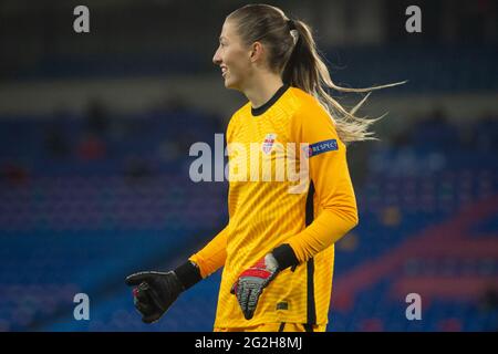 Cardiff, Wales. 27 October 2020. UEFA Women's Euro 2022 qualifying Group C match between Wales Women and Norway Women. Stock Photo