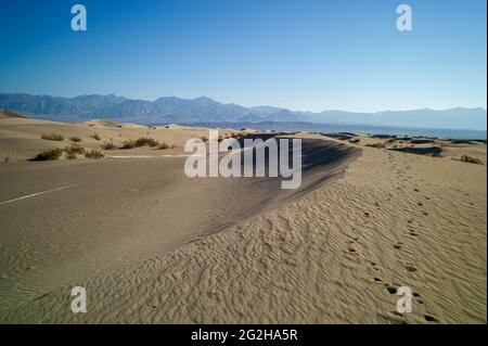 Daytime at Mesquite Flat Sand Dunes in Death Valley National Park, California, USA Stock Photo