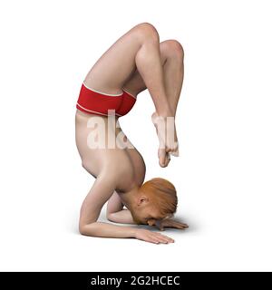 Man in scorpion yoga position, illustration Stock Photo - Alamy
