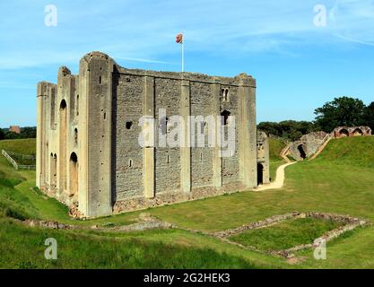 Castle Rising Castle, 12th century, medieval, architecture, English castles, Norman keep, Norfolk, England, UK Stock Photo