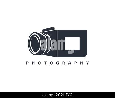 Camera logo template. Camera logo icon on white background. Trendy design logo camera. Stock Vector