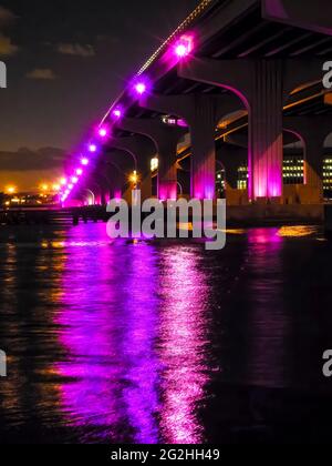 Mac Arthur Bridge, Miami, Florida, USA, Stock Photo