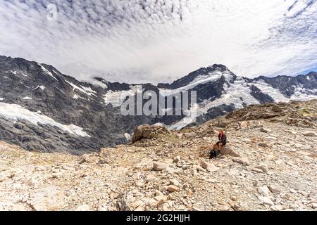 Mueller Hut Route in Mount Cook National Park, South Island, New Zealand Stock Photo