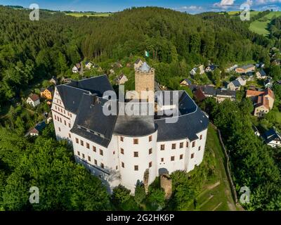 Scharfenstein Castle in the Ore Mountains Stock Photo