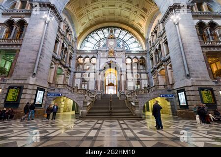 Antwerpen-Centraal Central Station, Antwerp, Belgium, Europe Stock Photo