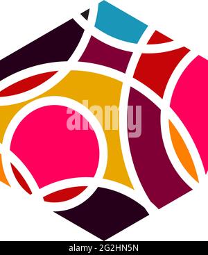Mosaic art logo design vector template Stock Vector
